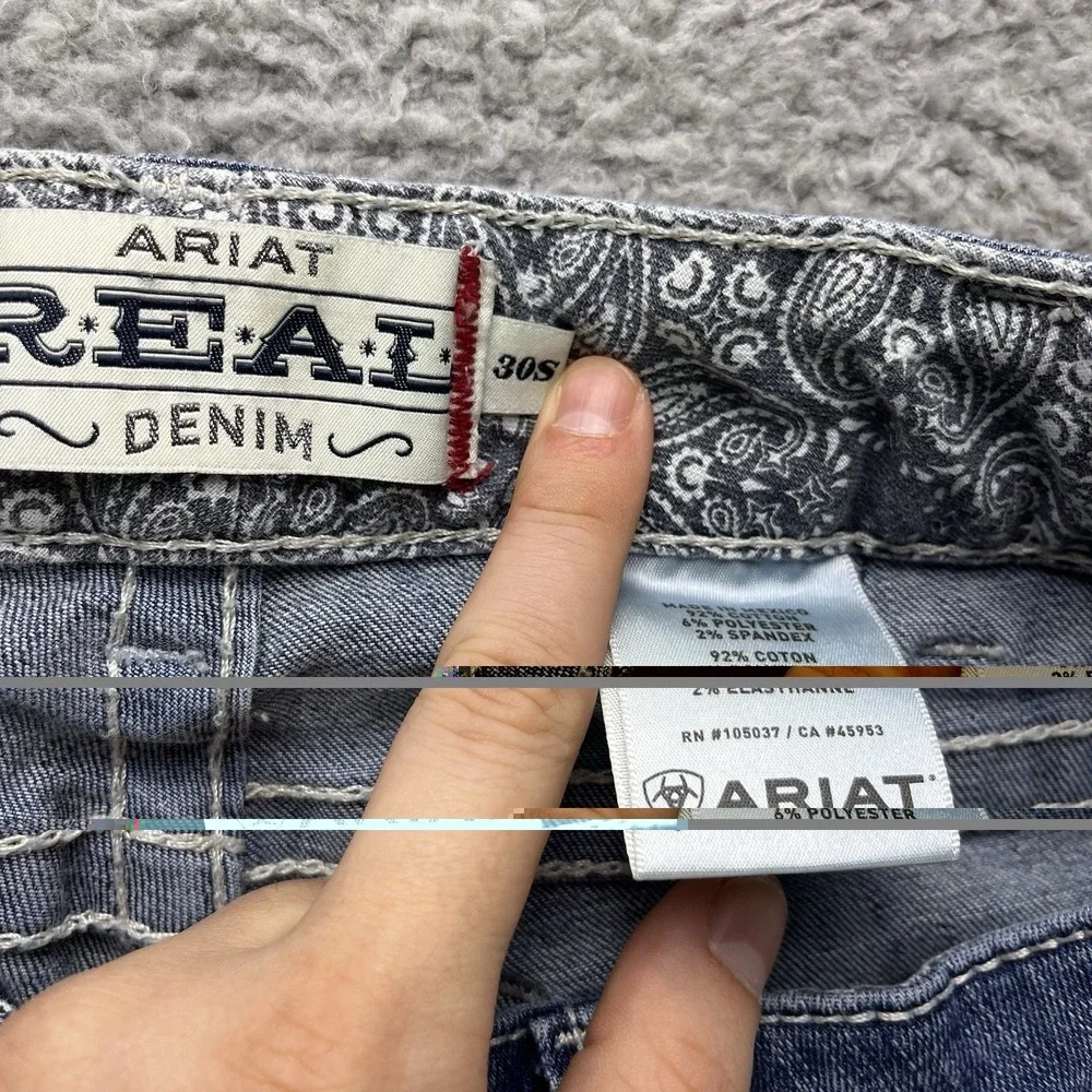 Ariat REAL Jeans Womens 30x30 Blue Performance Stretch Straight Leg Mid Rise 30S - Picture 9 of 16